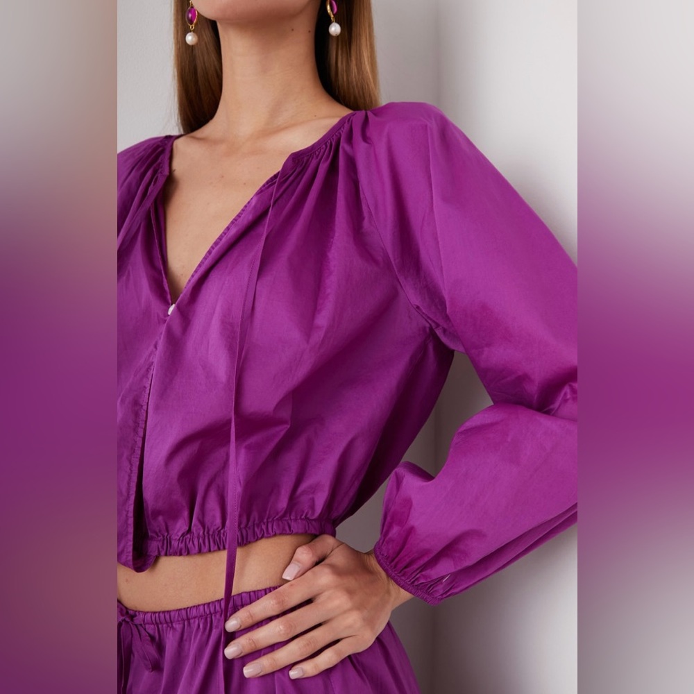 NWT Rails Katia Blouse Top in Berry Size Medium - Retail $168 - Picture 5 of 9